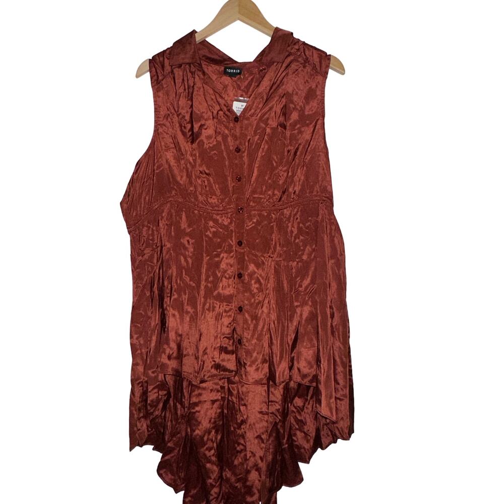 NWT Torrid Bronze Poplin Oxford Preppy Collared Shirt Dress Plus Size 2X Fall